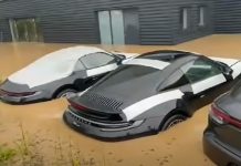 Flood in Germany devastates Porsche showroom